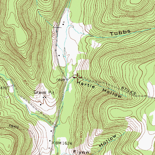 Topographic Map of Hartle Hollow, PA