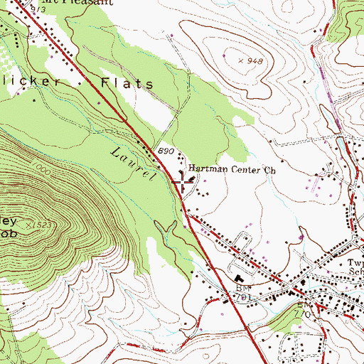Topographic Map of Hartman Center Church, PA