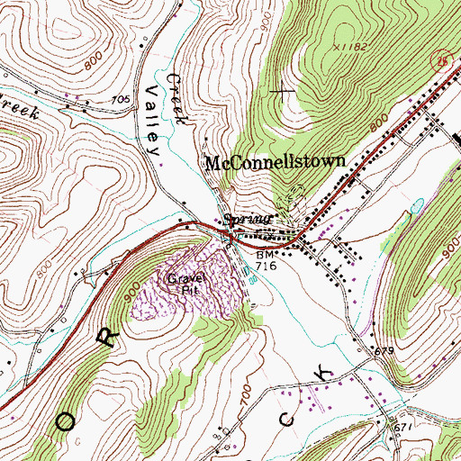 Topographic Map of Hartslog Valley, PA