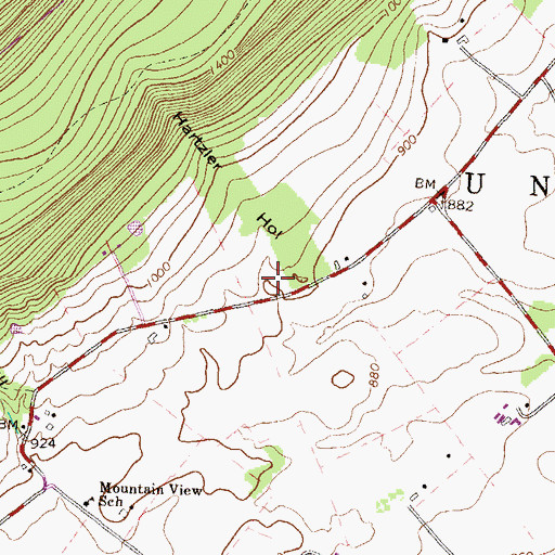 Topographic Map of Hartzler Hollow, PA