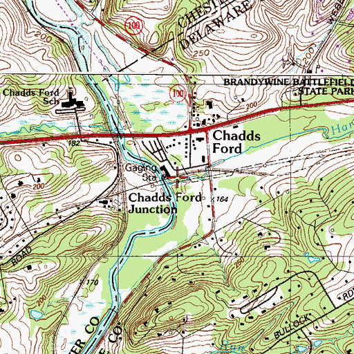 Topographic Map of Harvey Run, PA
