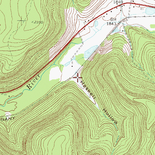 Topographic Map of Haskell Hollow, PA