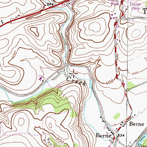 Topographic Map of Hassler Run, PA