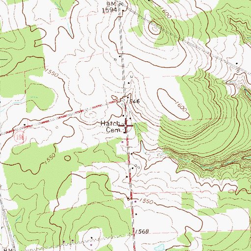 Topographic Map of Hatch Cemetery, PA