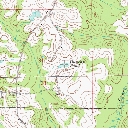Topographic Map of Duncan Pond, AL