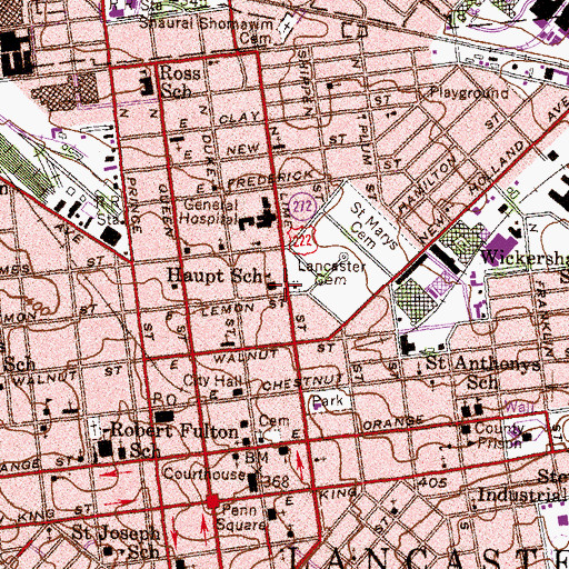 Topographic Map of Haupt School, PA
