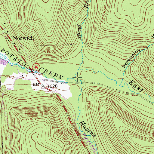 Topographic Map of Havens Run, PA