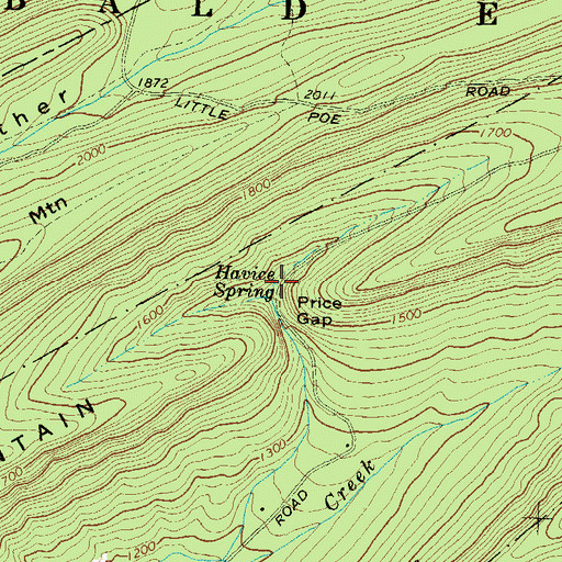 Topographic Map of Havice Spring, PA