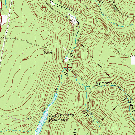 Topographic Map of Hawk Run, PA