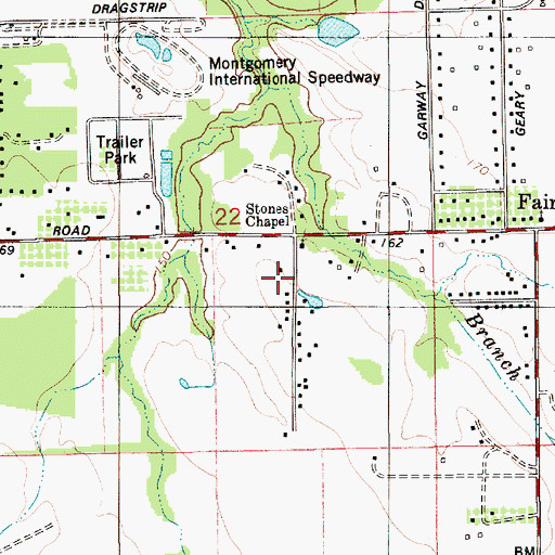 Topographic Map of Dungee School, AL