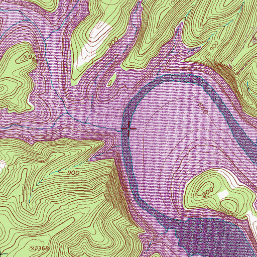 Topographic Map of Hawns Run, PA