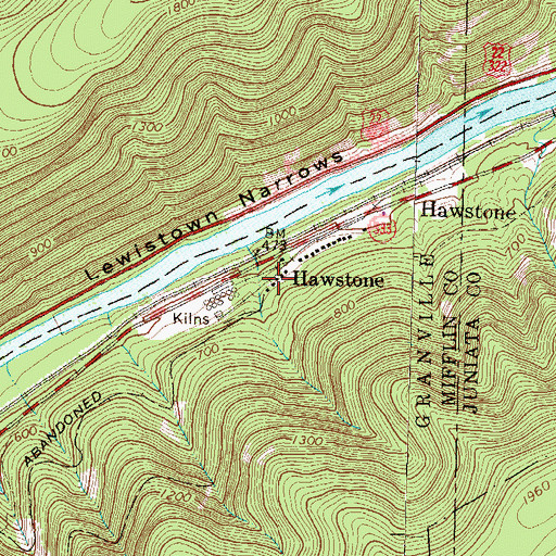 Topographic Map of Hawstone, PA