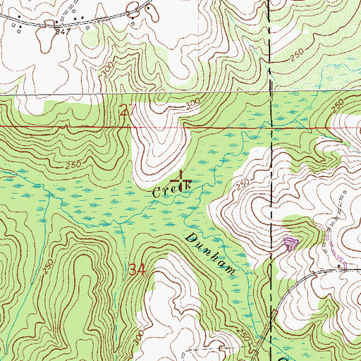 Topographic Map of Dunham Creek, AL