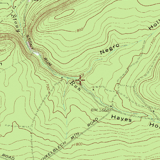 Topographic Map of Hayes Hollow, PA