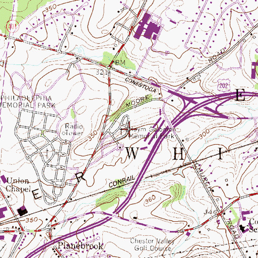 Topographic Map of Haym Solomon Memorial Park, PA