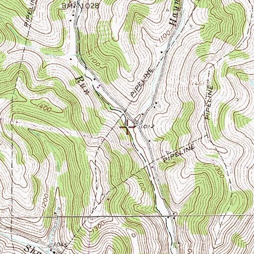 Topographic Map of Haynes Run, PA