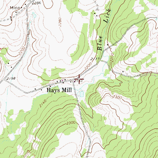 Topographic Map of Hays Mill, PA