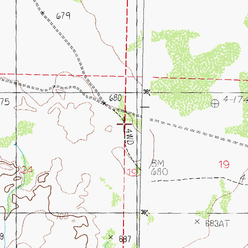 Topographic Map of Stamps Well, AZ