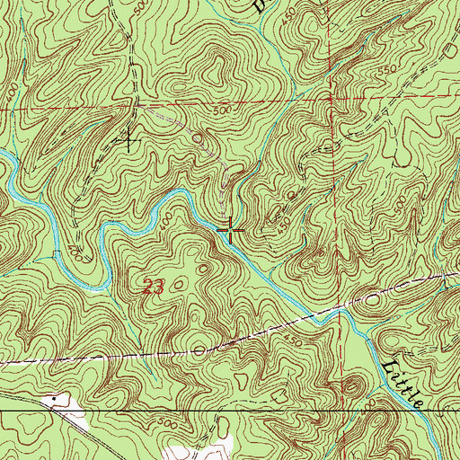 Topographic Map of Dunken Creek, AL