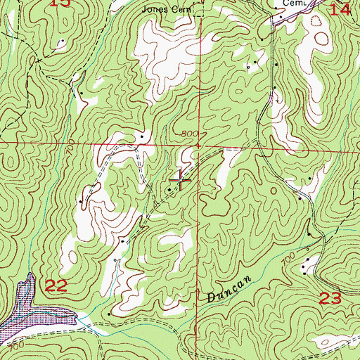 Topographic Map of Dunkin Creek Church, AL
