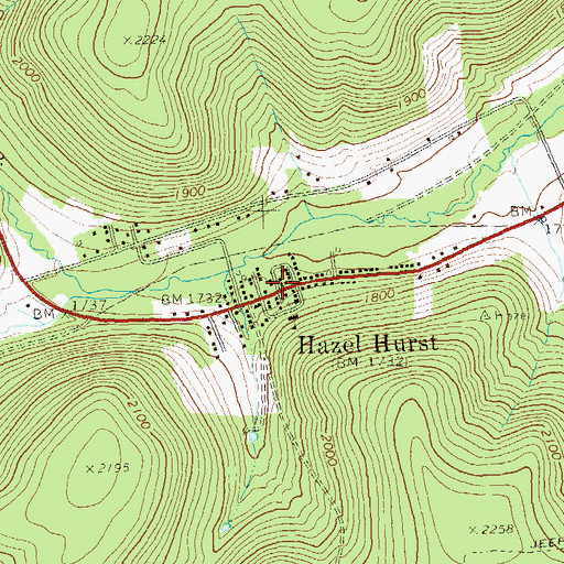 Topographic Map of Hazel Hurst, PA