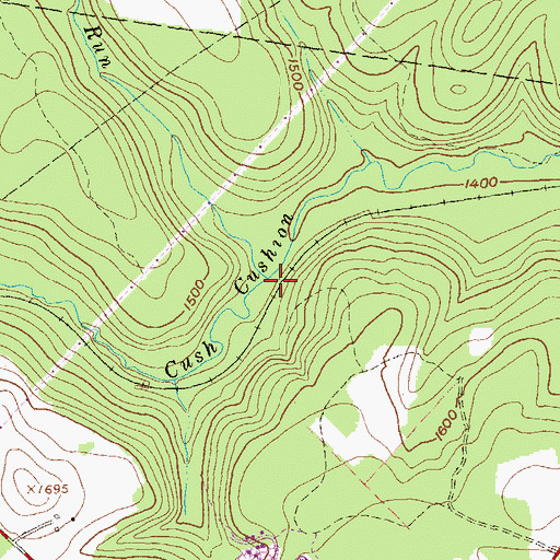 Topographic Map of Hazelet Run, PA