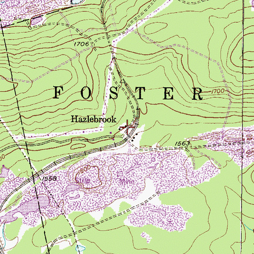 Topographic Map of Hazle Brook, PA