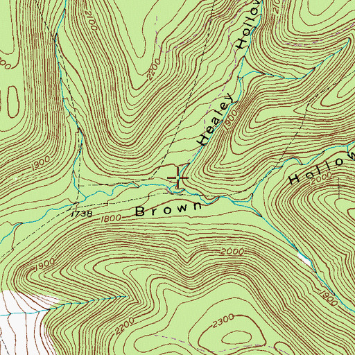 Topographic Map of Healey Hollow, PA