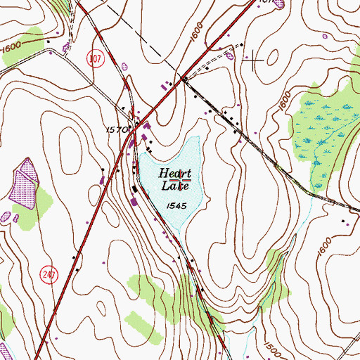 Topographic Map of Heart Lake, PA