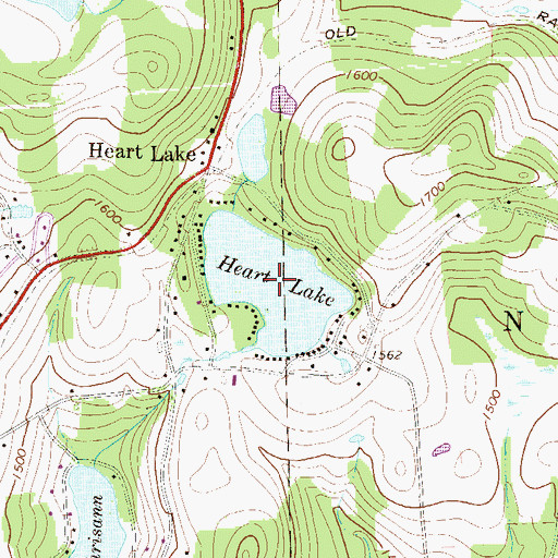 Topographic Map of Heart Lake, PA