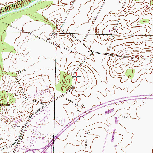 Topographic Map of Heberling School, PA