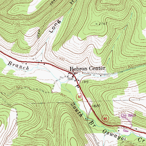 Topographic Map of Hebron Center, PA