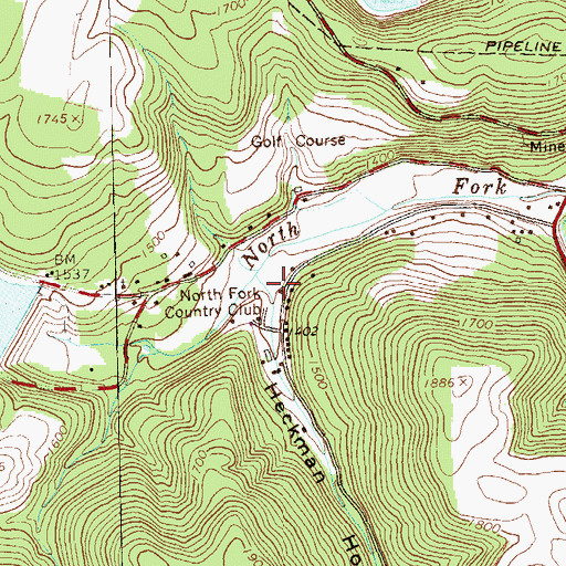 Topographic Map of Heckman Hollow, PA