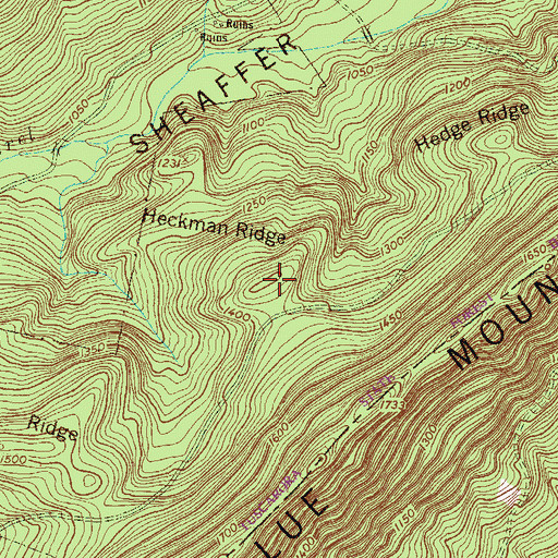 Topographic Map of Heckman Ridge, PA