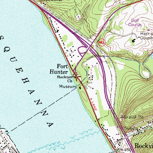 Topographic Map of Heckton Church, PA