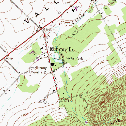 Topographic Map of Hecla Park, PA