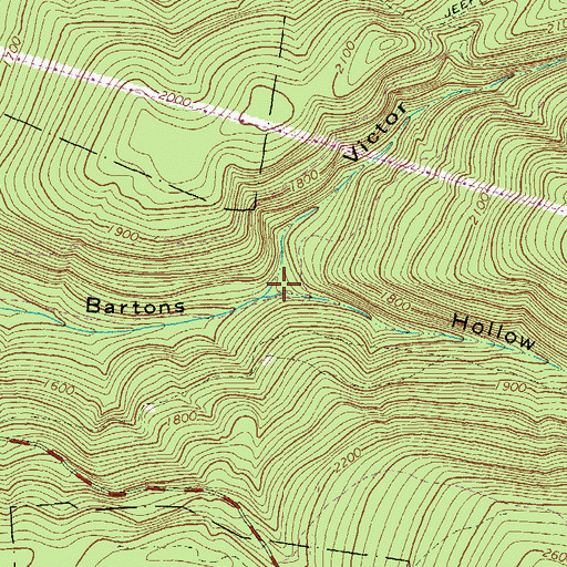 Topographic Map of Victor Hollow, PA