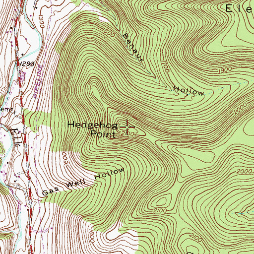 Topographic Map of Hedgehog Point, PA