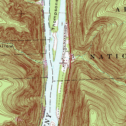 Topographic Map of Hedgehog Run, PA