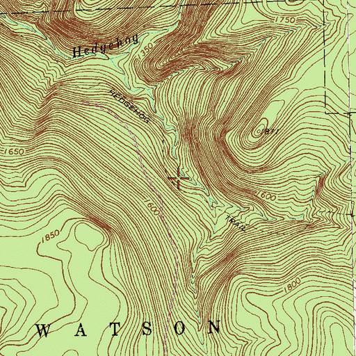 Topographic Map of Hedgehog Trail, PA