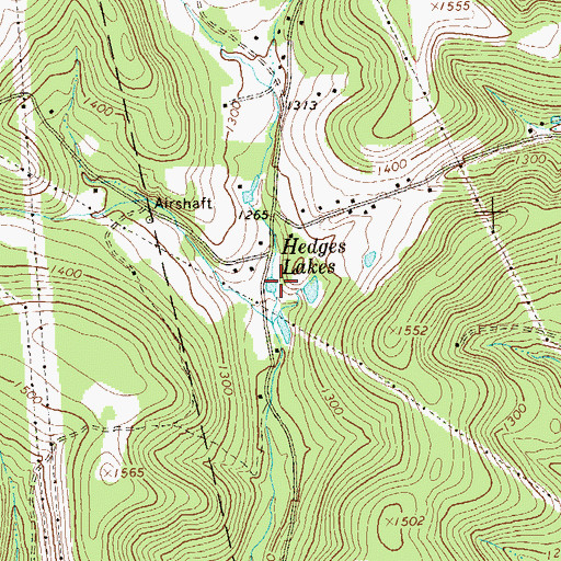 Topographic Map of Hedges Lakes, PA