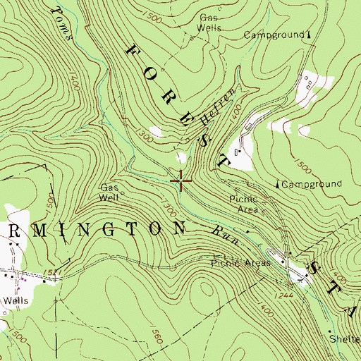 Topographic Map of Hefren Run, PA