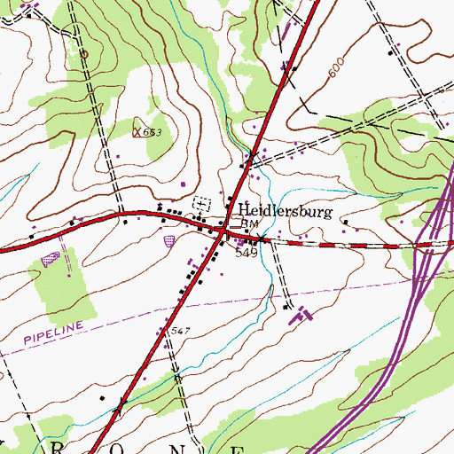 Topographic Map of Heidlersburg, PA
