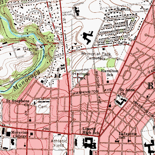 Topographic Map of Heimple Park, PA