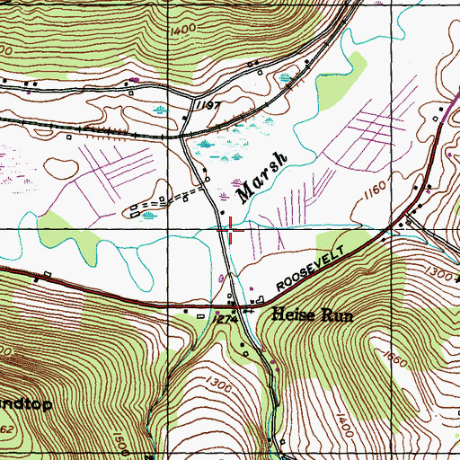 Topographic Map of Heise Run, PA