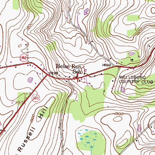 Topographic Map of Heise Run School, PA