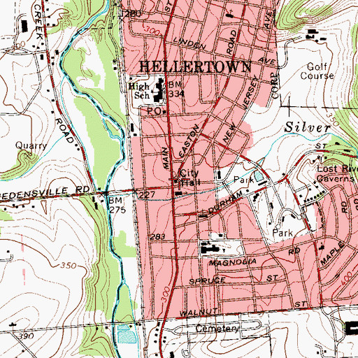 Topographic Map of Hellertown, PA