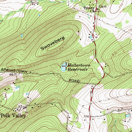 Topographic Map of Hellertown Reservoir, PA
