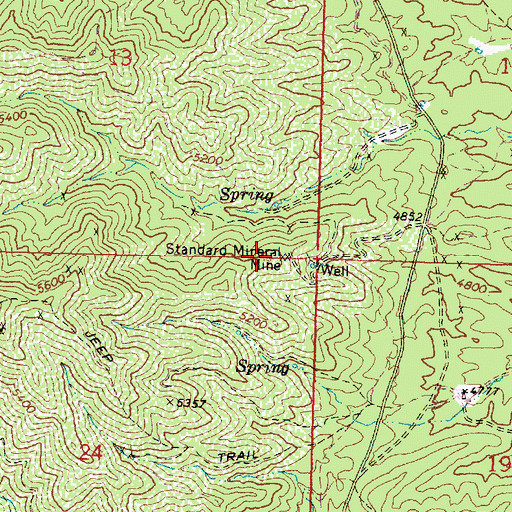Topographic Map of Standard Mineral Mine, AZ