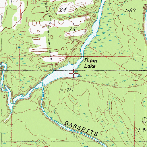 Topographic Map of Dunn Lake, AL